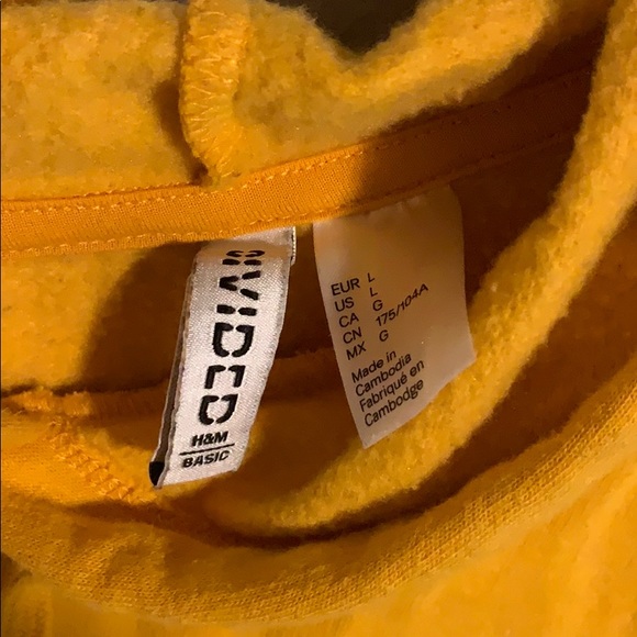 Divided Yellow Cropped Hoodie/Pullover- Large - Picture 4 of 4